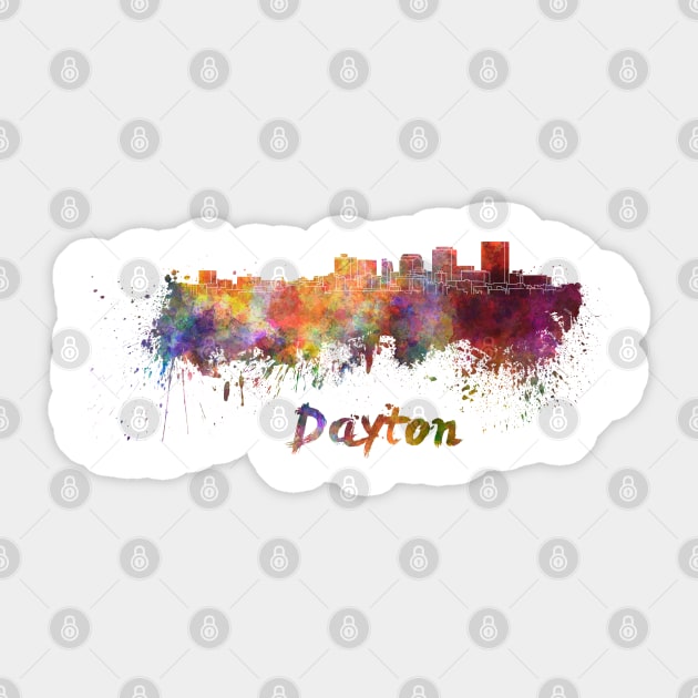 Dayton skyline in watercolor Sticker by PaulrommerArt